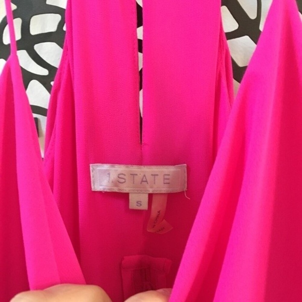1.STATE Ruffled Hot Pink Midi Dress S - Picture 7 of 10